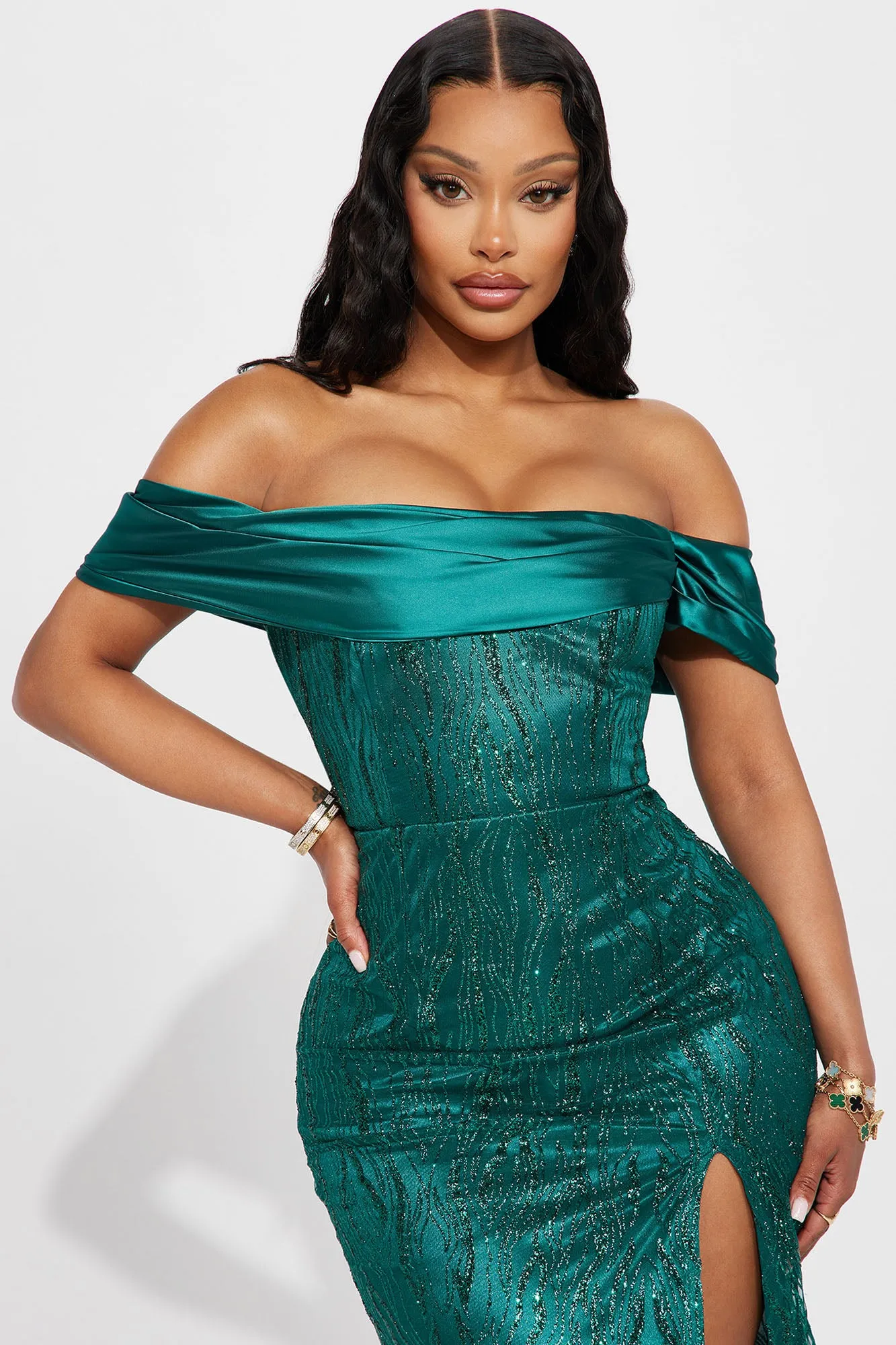 After Midnight Satin Gown - Hunter