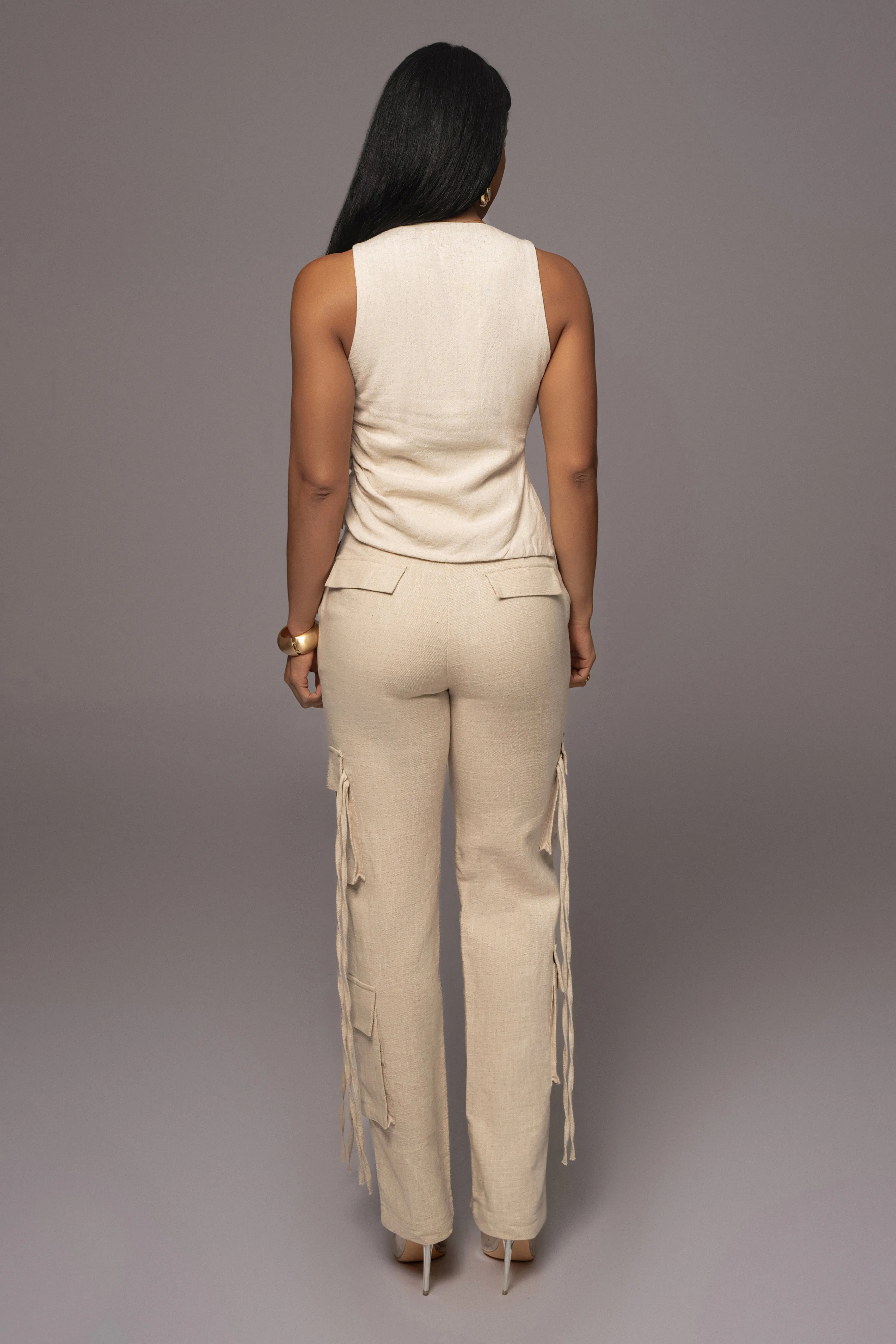 Beige Elicia Linen Top