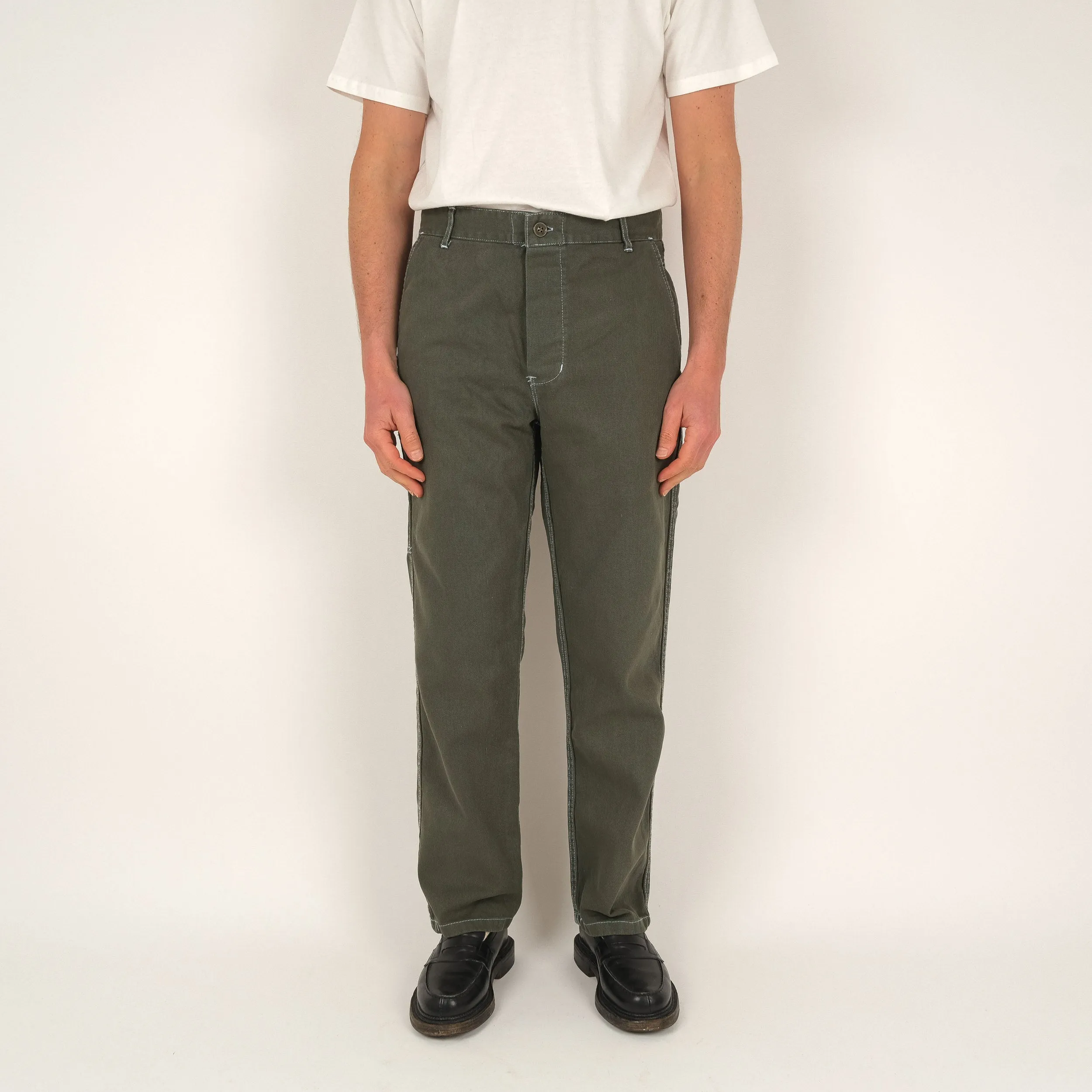 CANVAS WORK PANTS - OLIVE