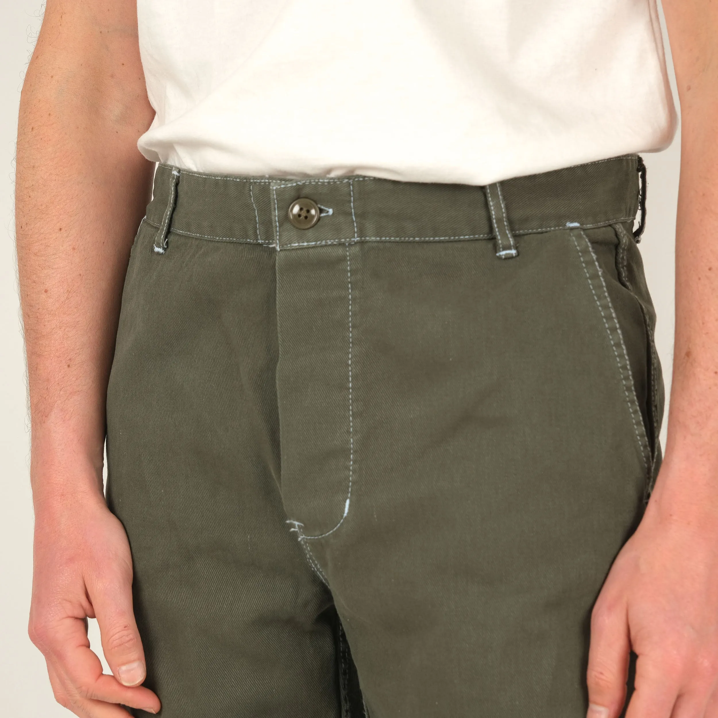 CANVAS WORK PANTS - OLIVE