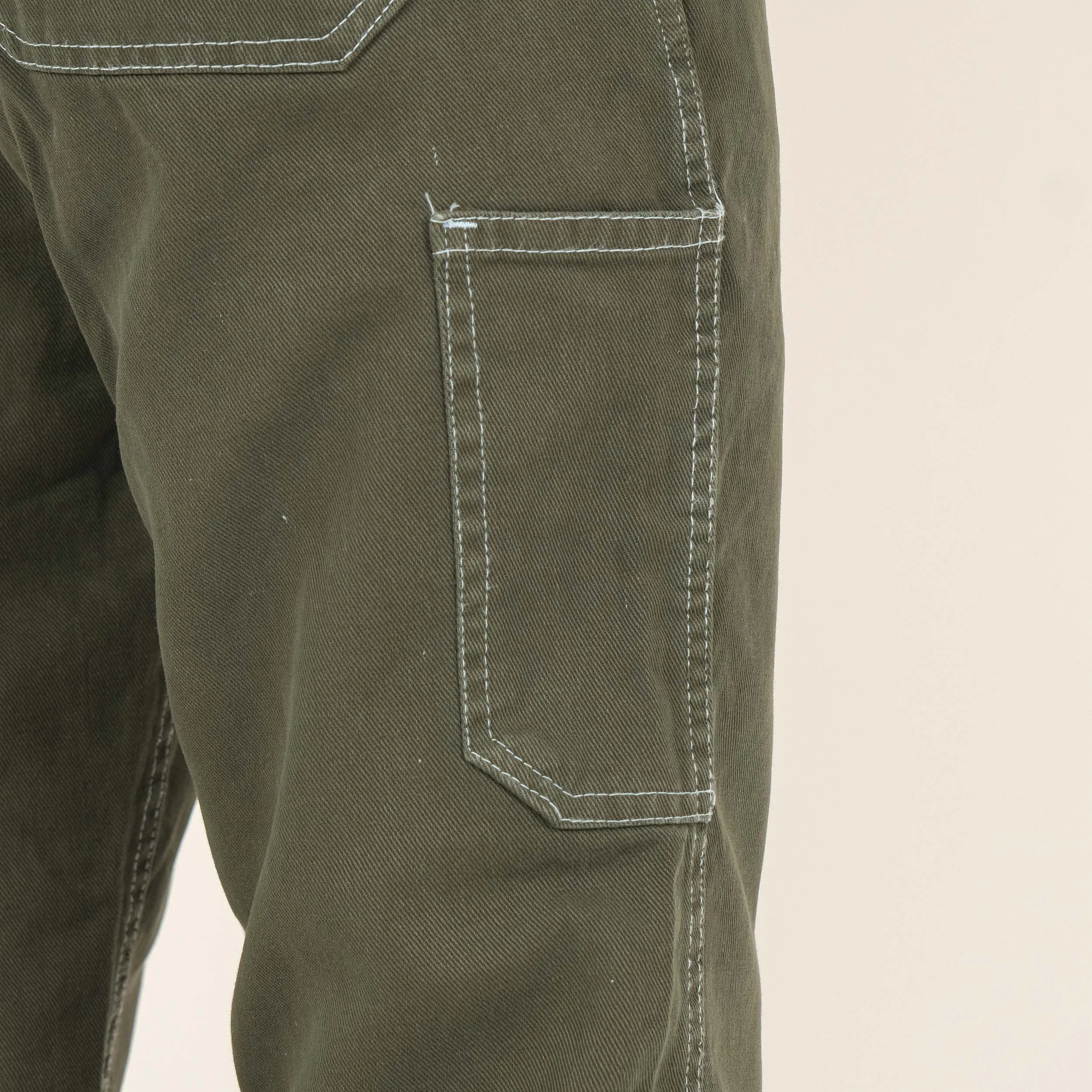 CANVAS WORK PANTS - OLIVE