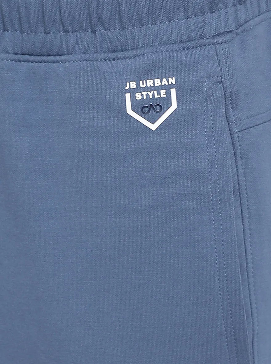 Cornflower Blue Solid Slim Fit Track Pants | JadeBlue