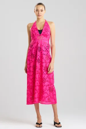 Cotton Eyelet Halter Dress