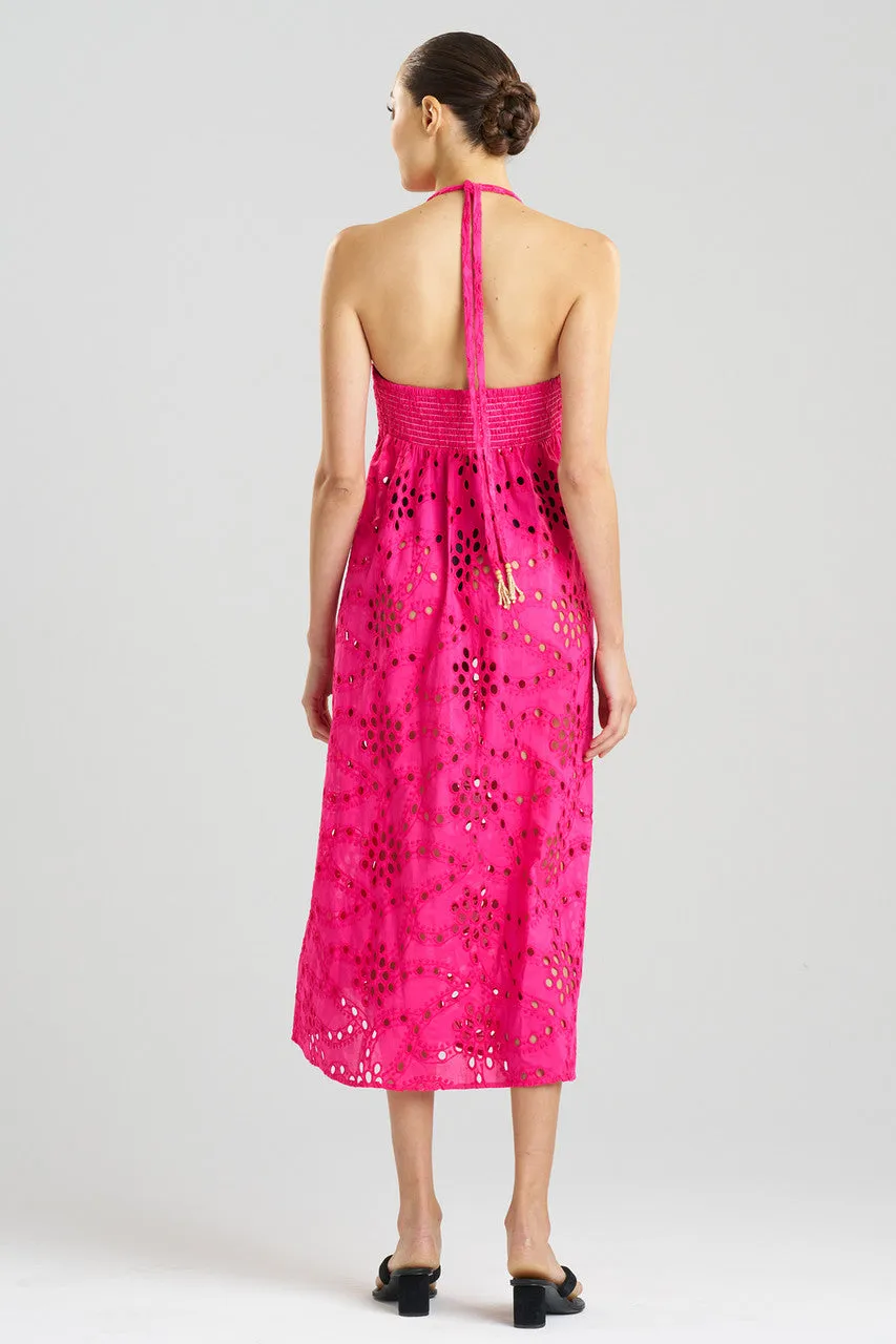 Cotton Eyelet Halter Dress