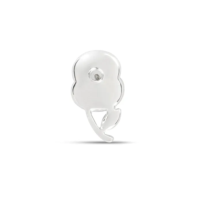 Crystal Leaf Silver Tone Poppy Pin