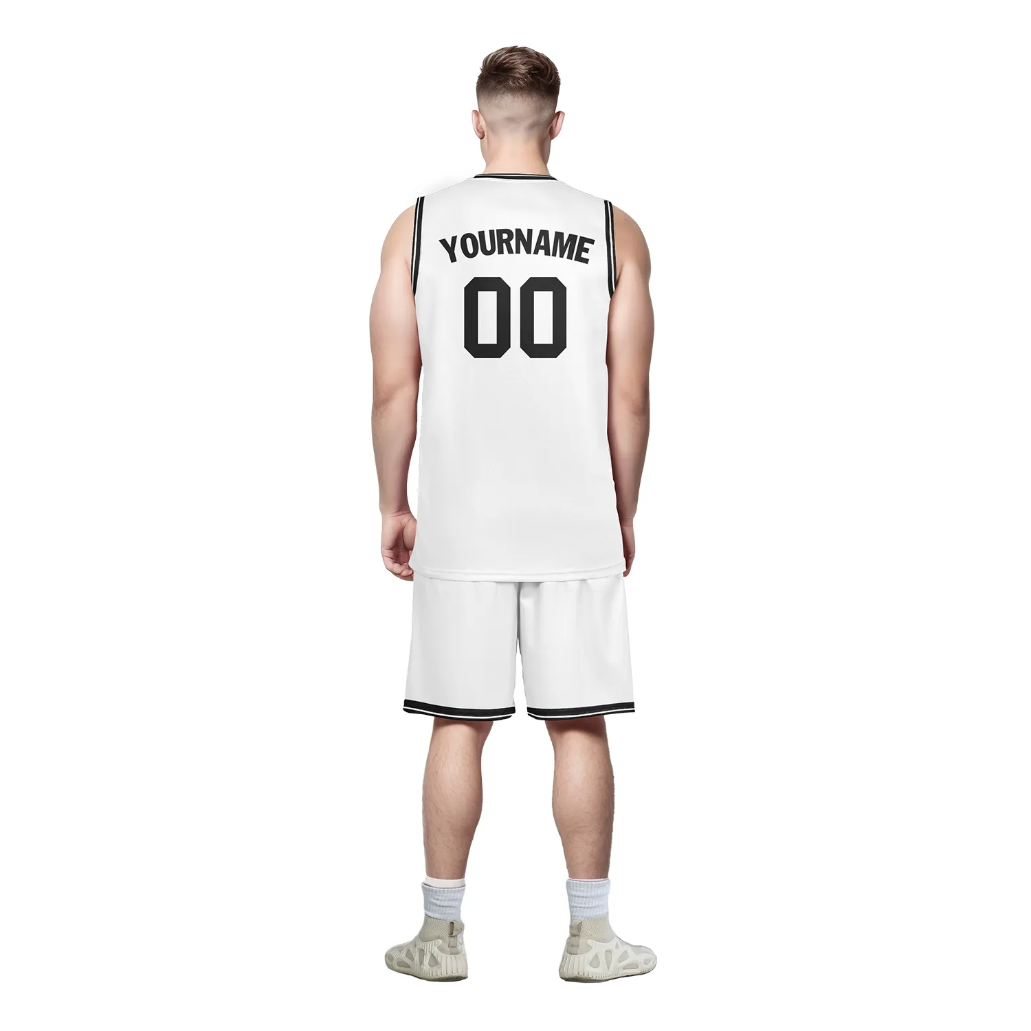 Custom White Black Classic Style Sports Uniform Basketball Jersey BBJ01-bd0a7008