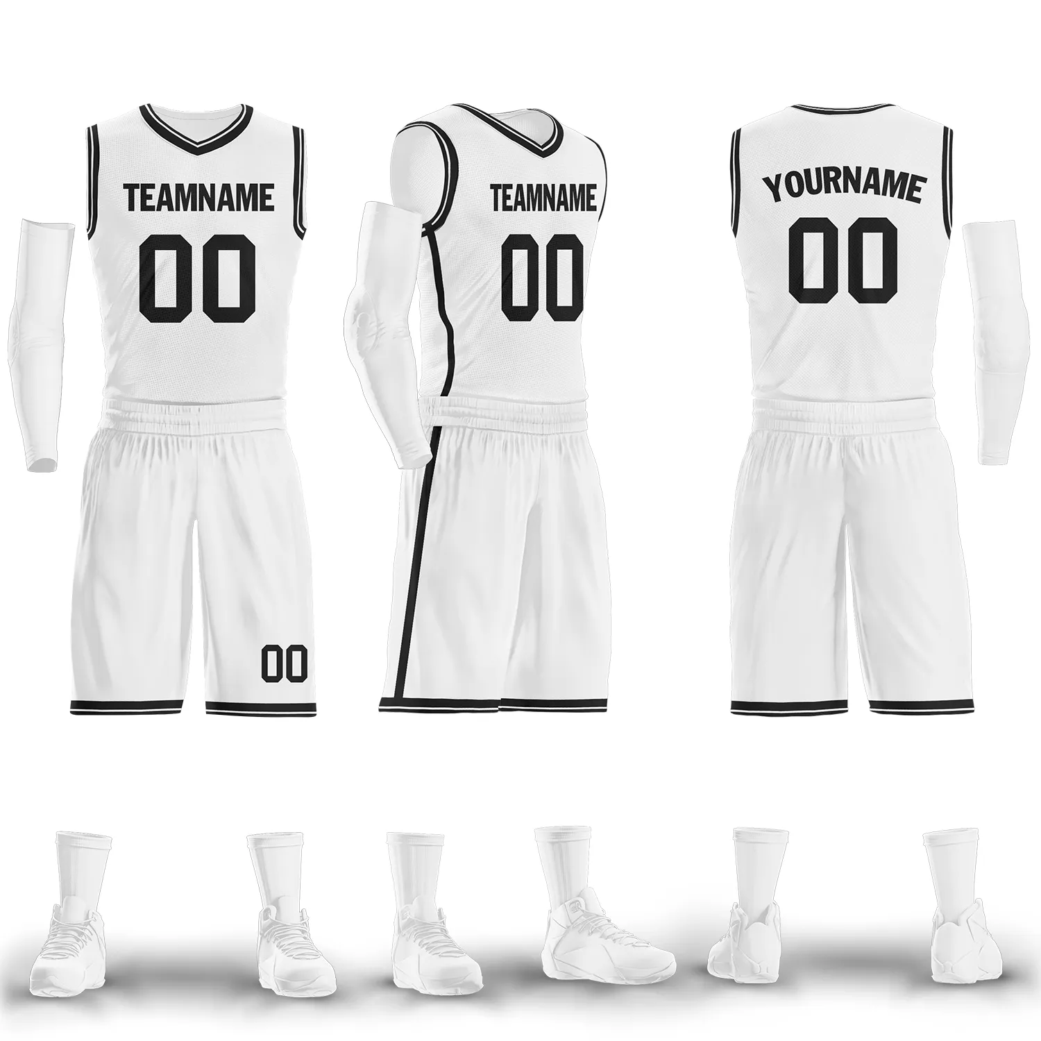 Custom White Black Classic Style Sports Uniform Basketball Jersey BBJ01-bd0a7008