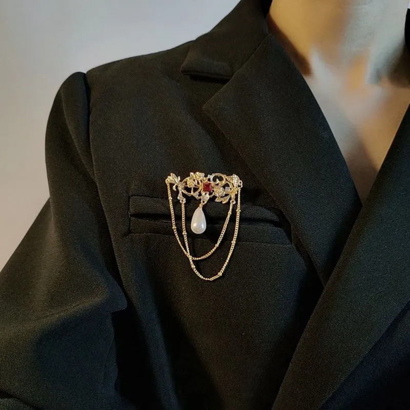 Dark Style Tassel Pendant Brooch For Men Women
