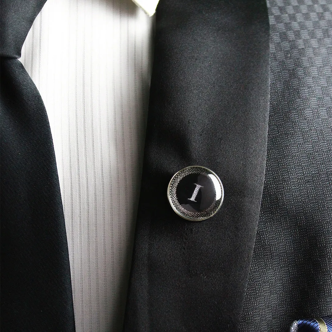 Kavove Alphabet 'I' Black Colour Lapel Pin