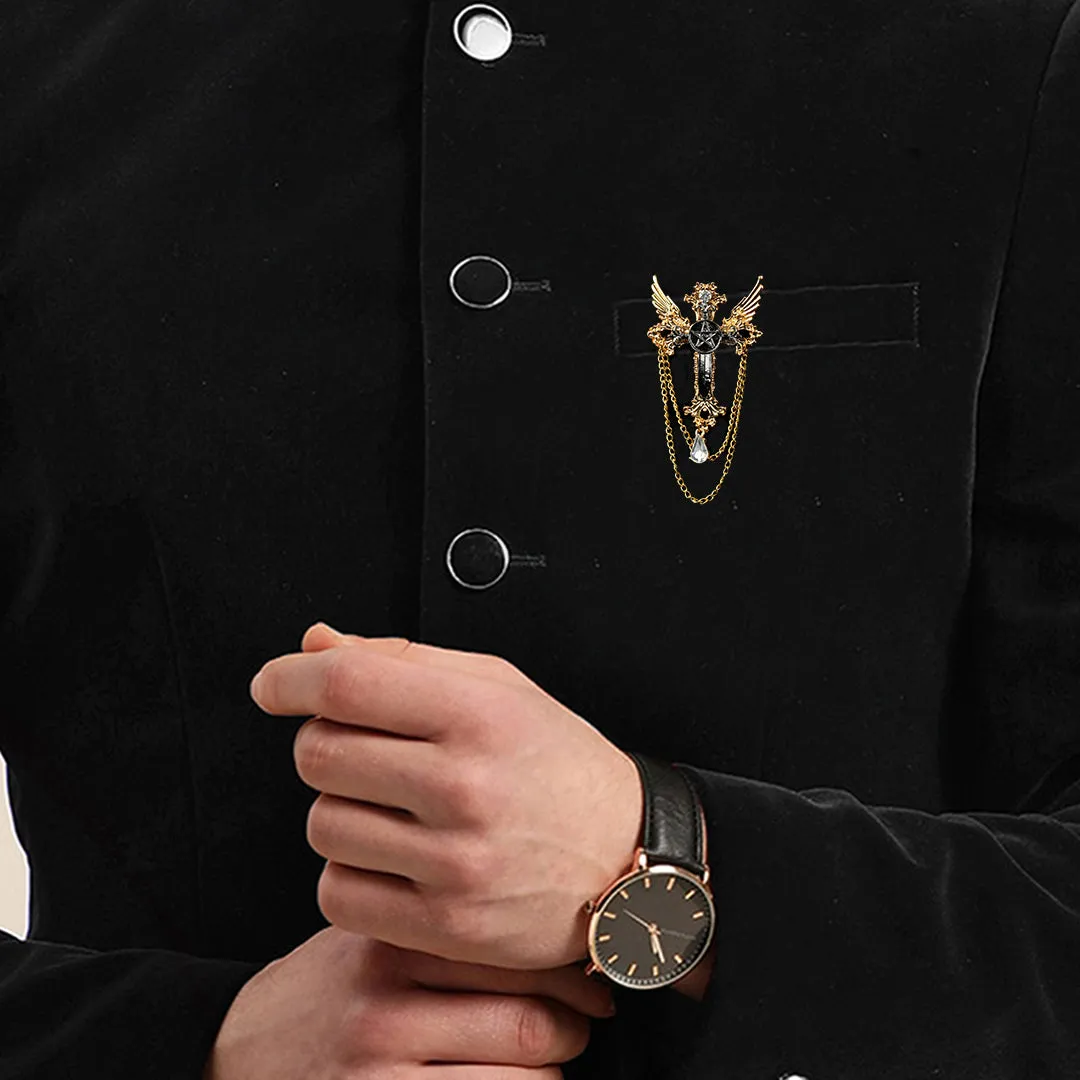 Kavove Sword of Heaven Golden Colour Brooch