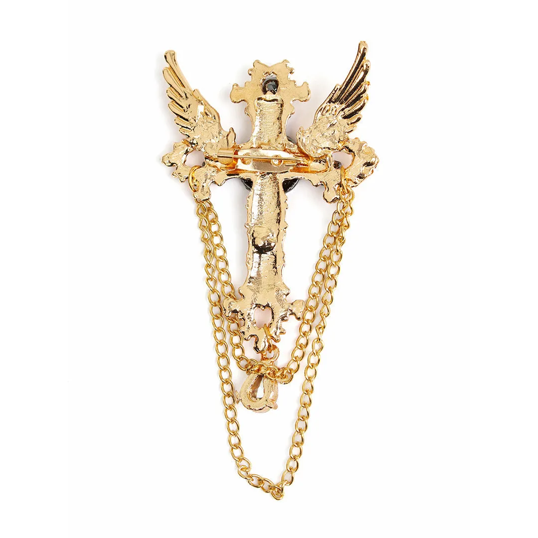 Kavove Sword of Heaven Golden Colour Brooch