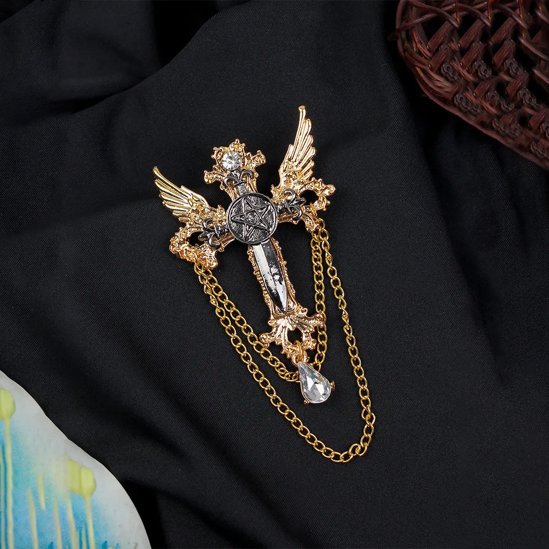 Kavove Sword of Heaven Golden Colour Brooch