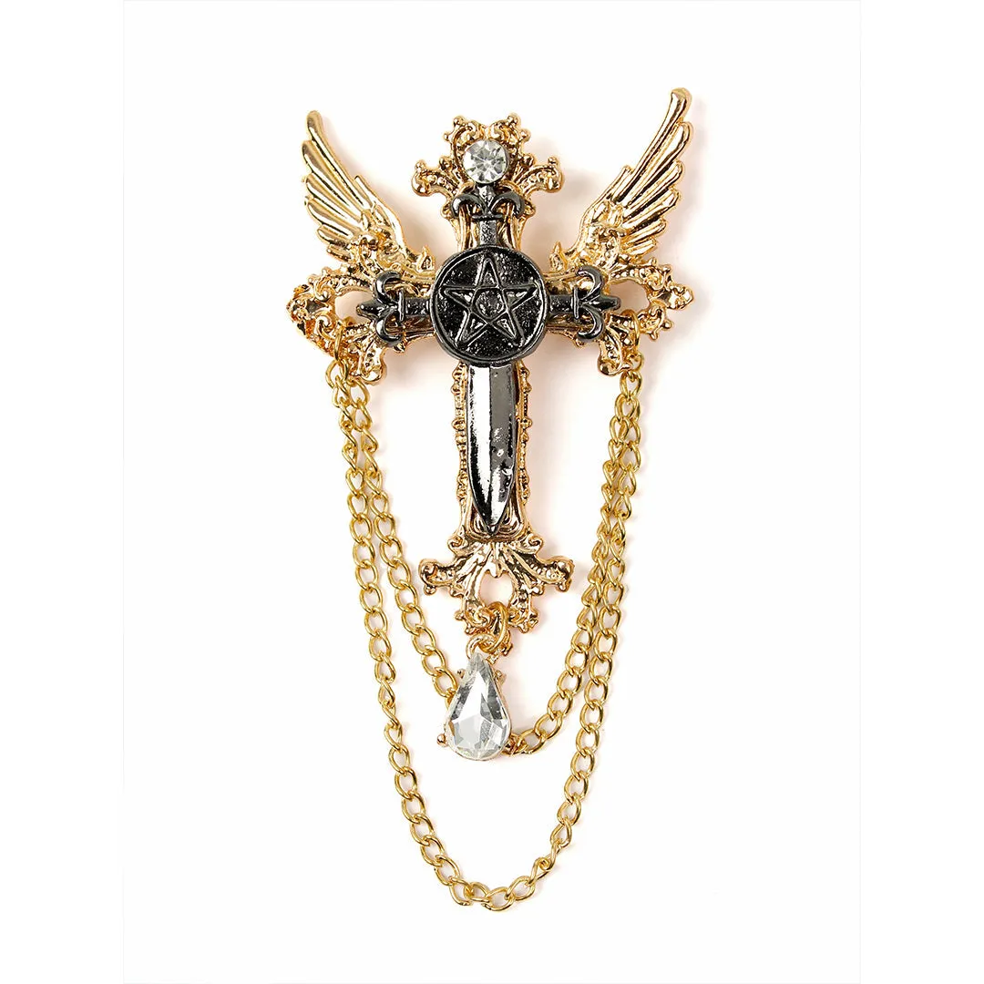 Kavove Sword of Heaven Golden Colour Brooch