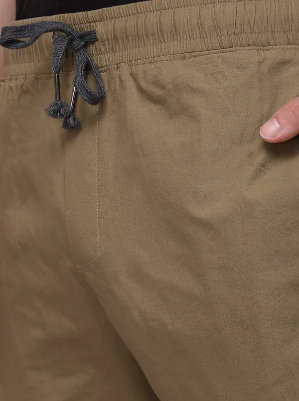 Khaki Solid Slim Fit Paijama | JadeBlue