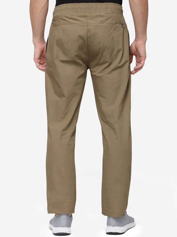 Khaki Solid Slim Fit Paijama | JadeBlue