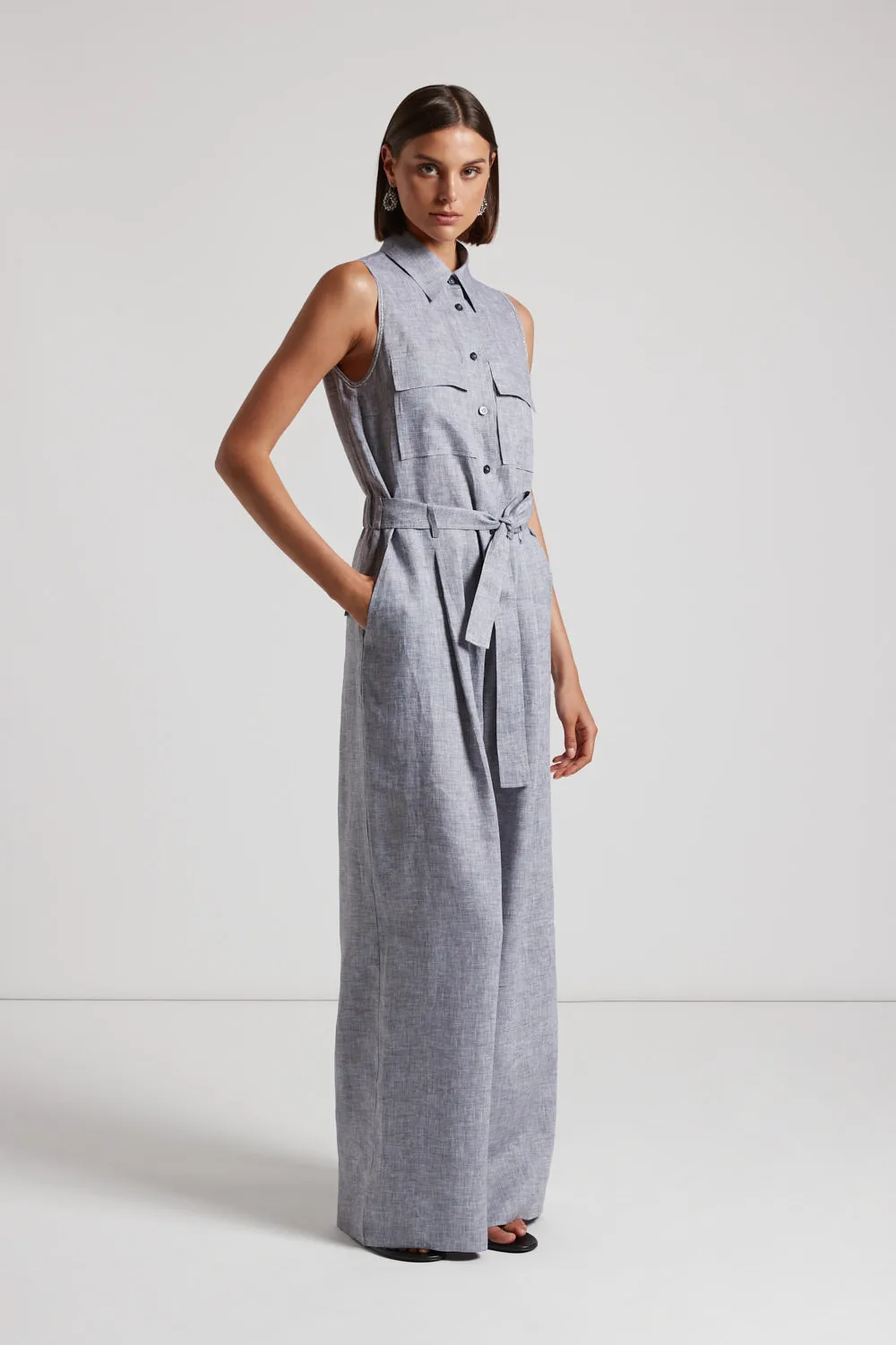 Linen long jumpsuit