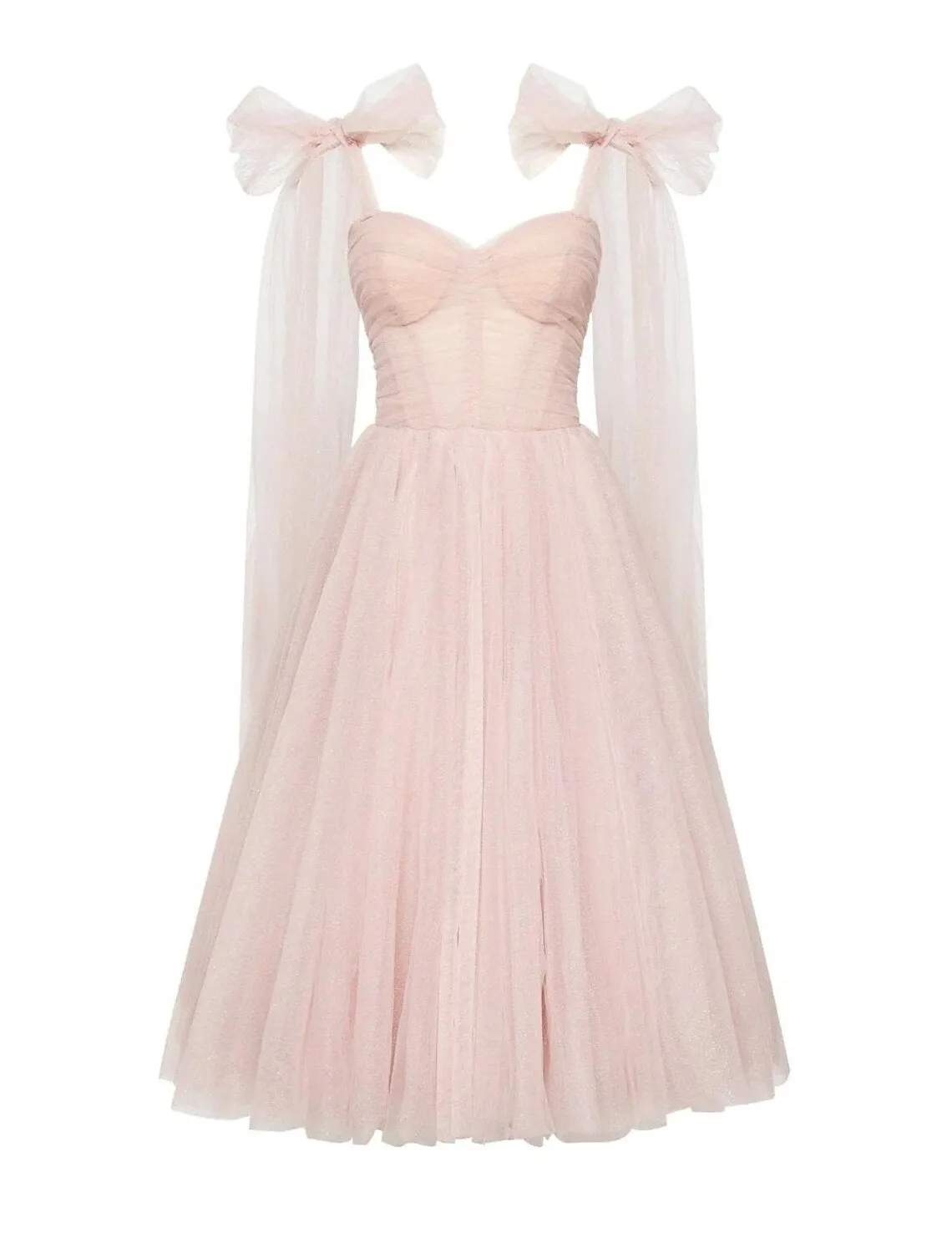 Luolandi Ball Gown Cocktail Dresses Corsets Dress Graduation Tea Length Sleeveless Square Neck Tulle