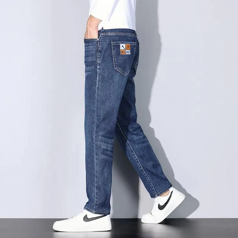 Men’s Extra-Long Straight Denim Jeans – Big & Tall Smart Casual Trousers