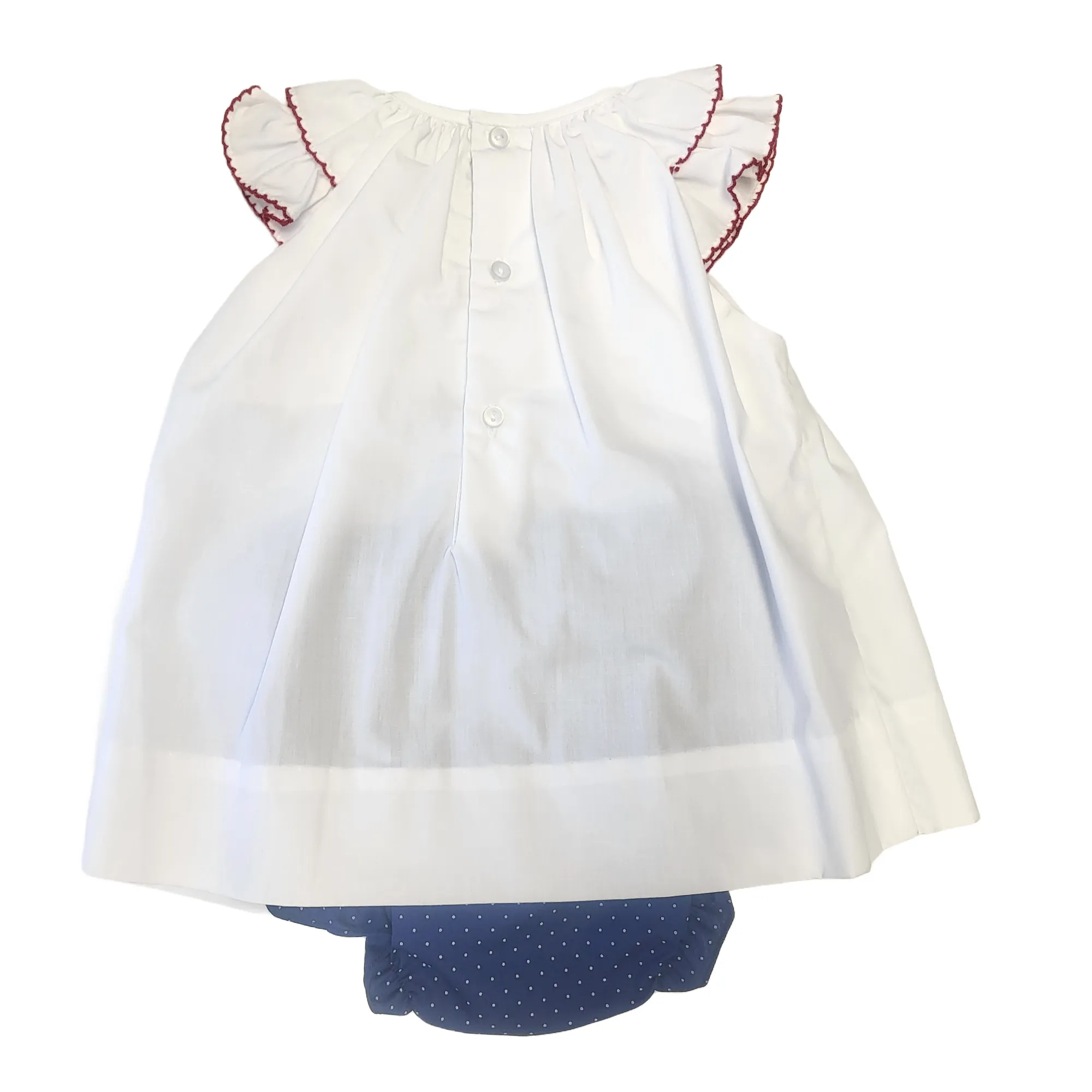 Petit Ami & Zubels - Top & Bloomer Set with Bishop Smocking: 6 Month