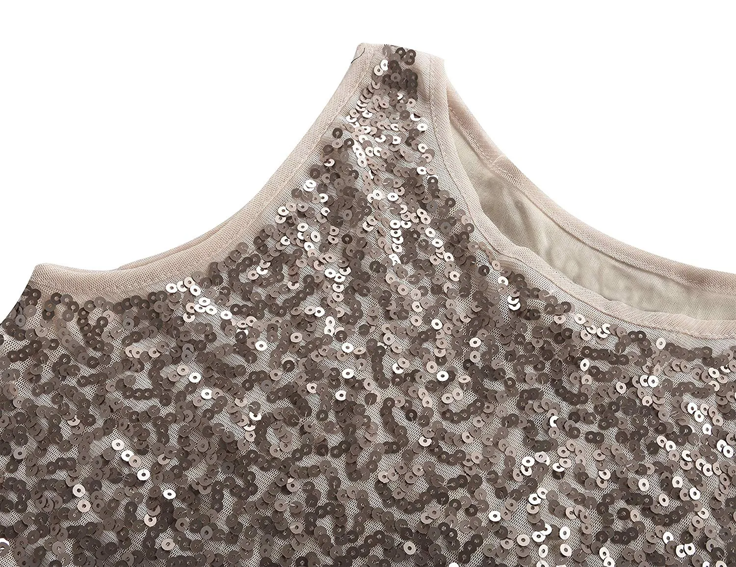 PrettyGuide Women's Full Sequin Tank Top Sleeveless Sparkle Shimmer Vest Tops Clubwear