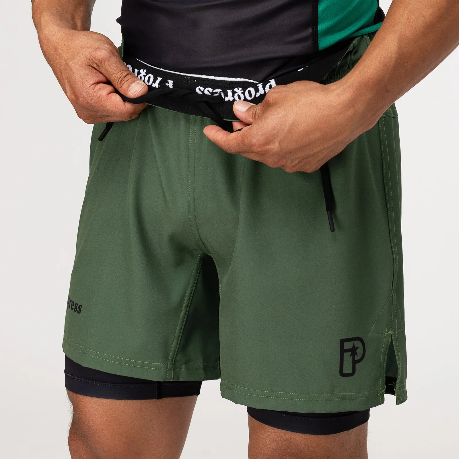 Progress Academy   Hybrid Shorts Khaki