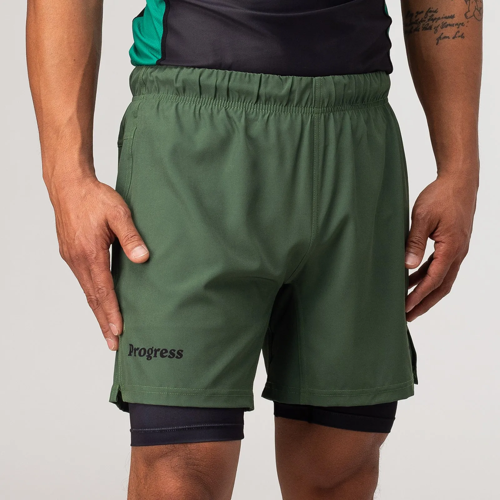 Progress Academy   Hybrid Shorts Khaki