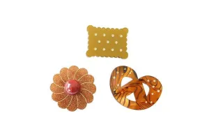 Set of 3 Cookie Brooches by Laliblue