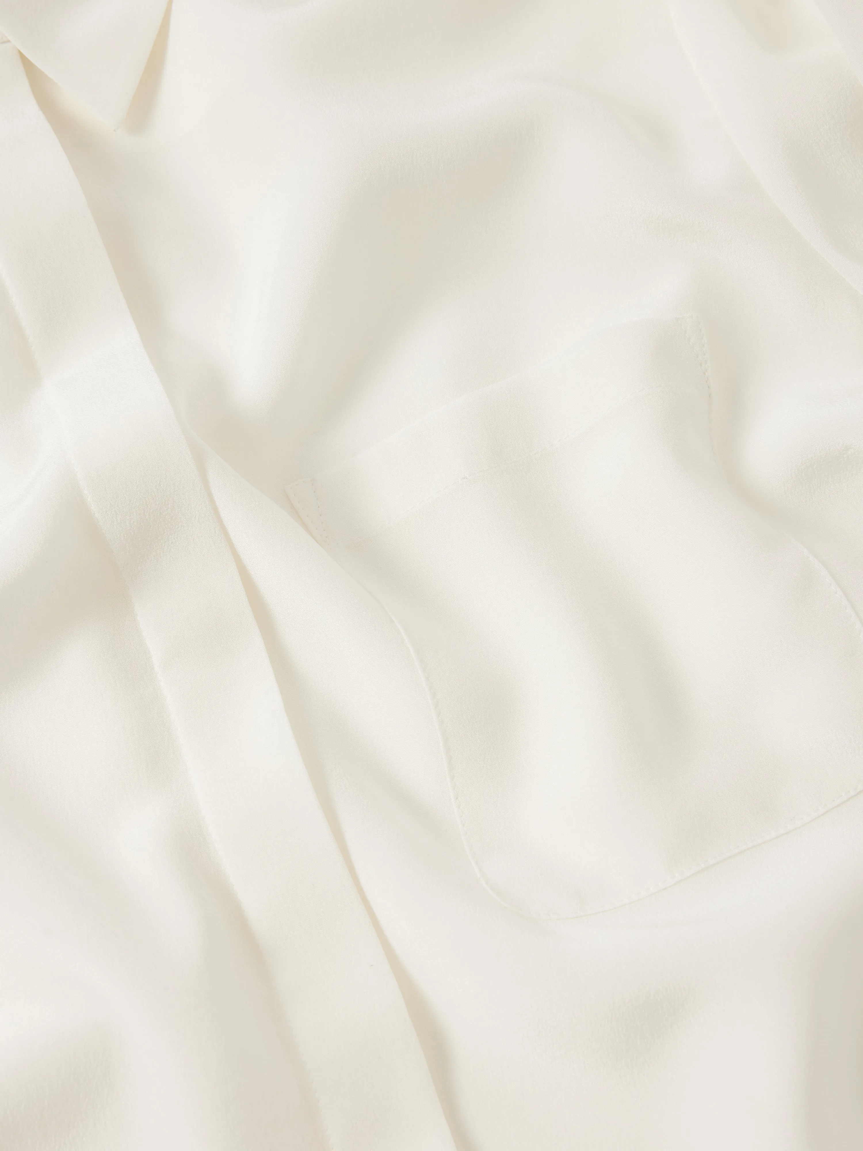 Silk Long Sleeve Shirt | Ivory