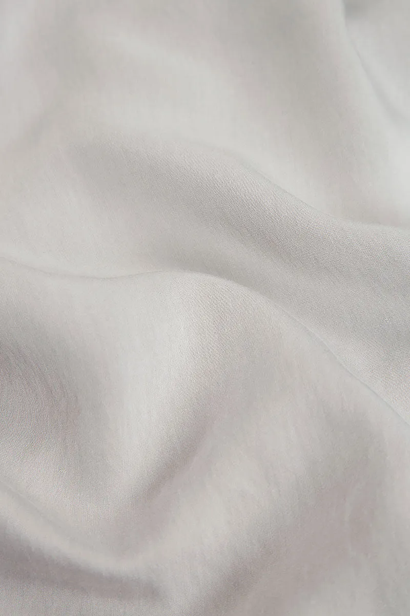 Slight Taper Cream Silk Bamboo Trousers