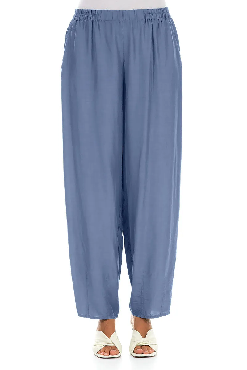 Taper Blue Nova Silk Bamboo Trousers