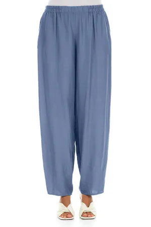 Taper Blue Nova Silk Bamboo Trousers