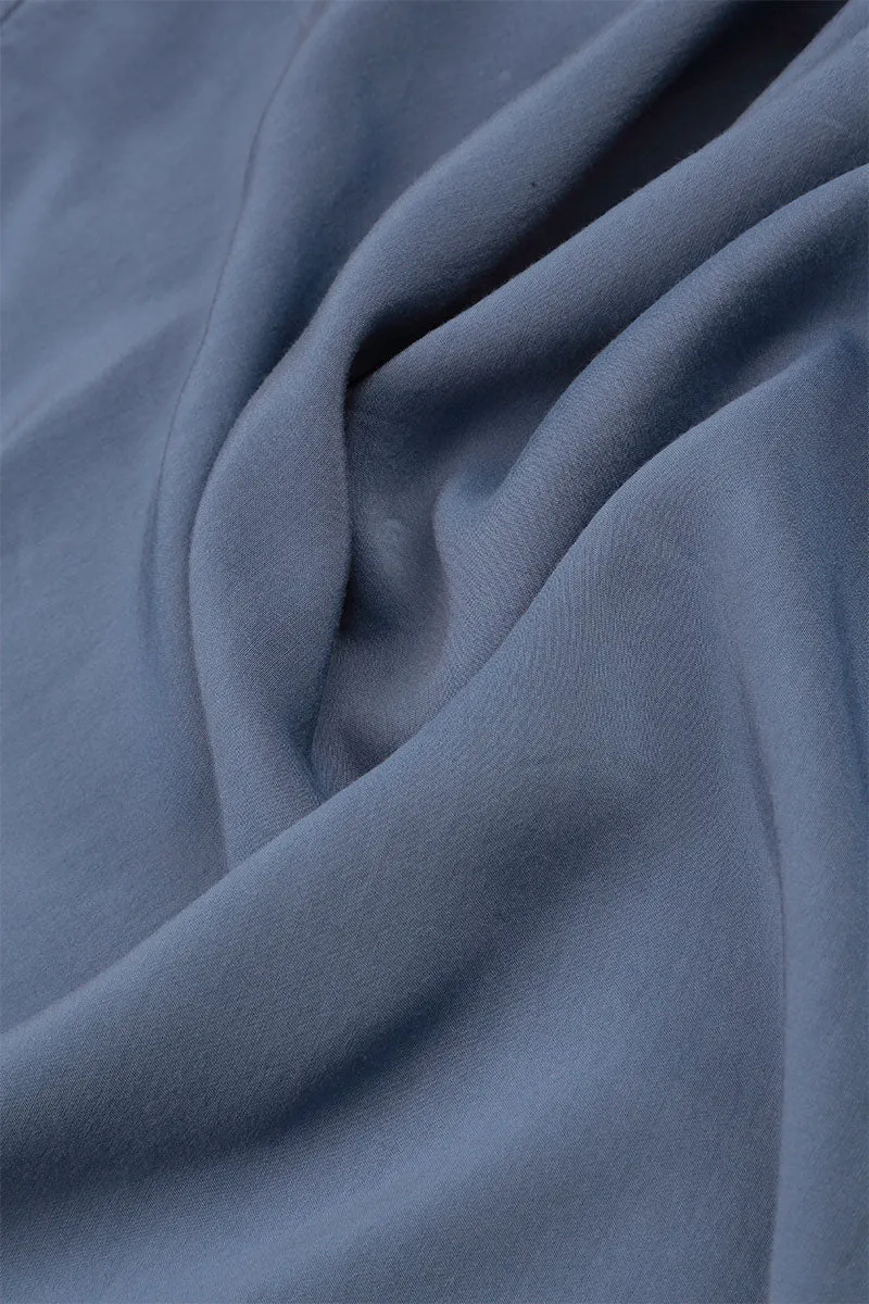Taper Blue Nova Silk Bamboo Trousers