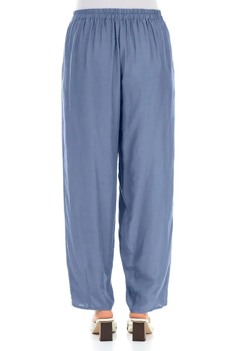 Taper Blue Nova Silk Bamboo Trousers