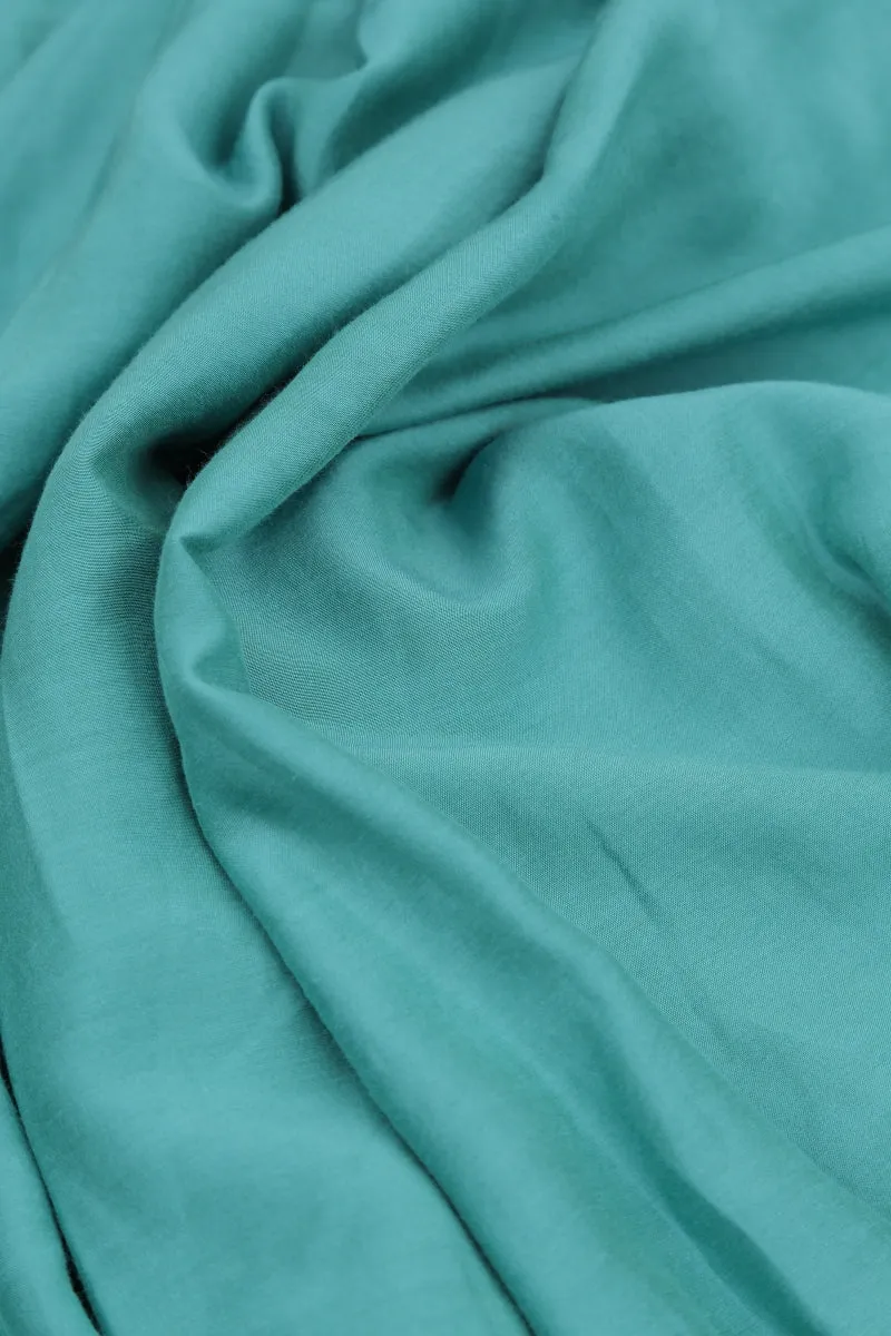 Taper Turquoise Silk Bamboo Trousers