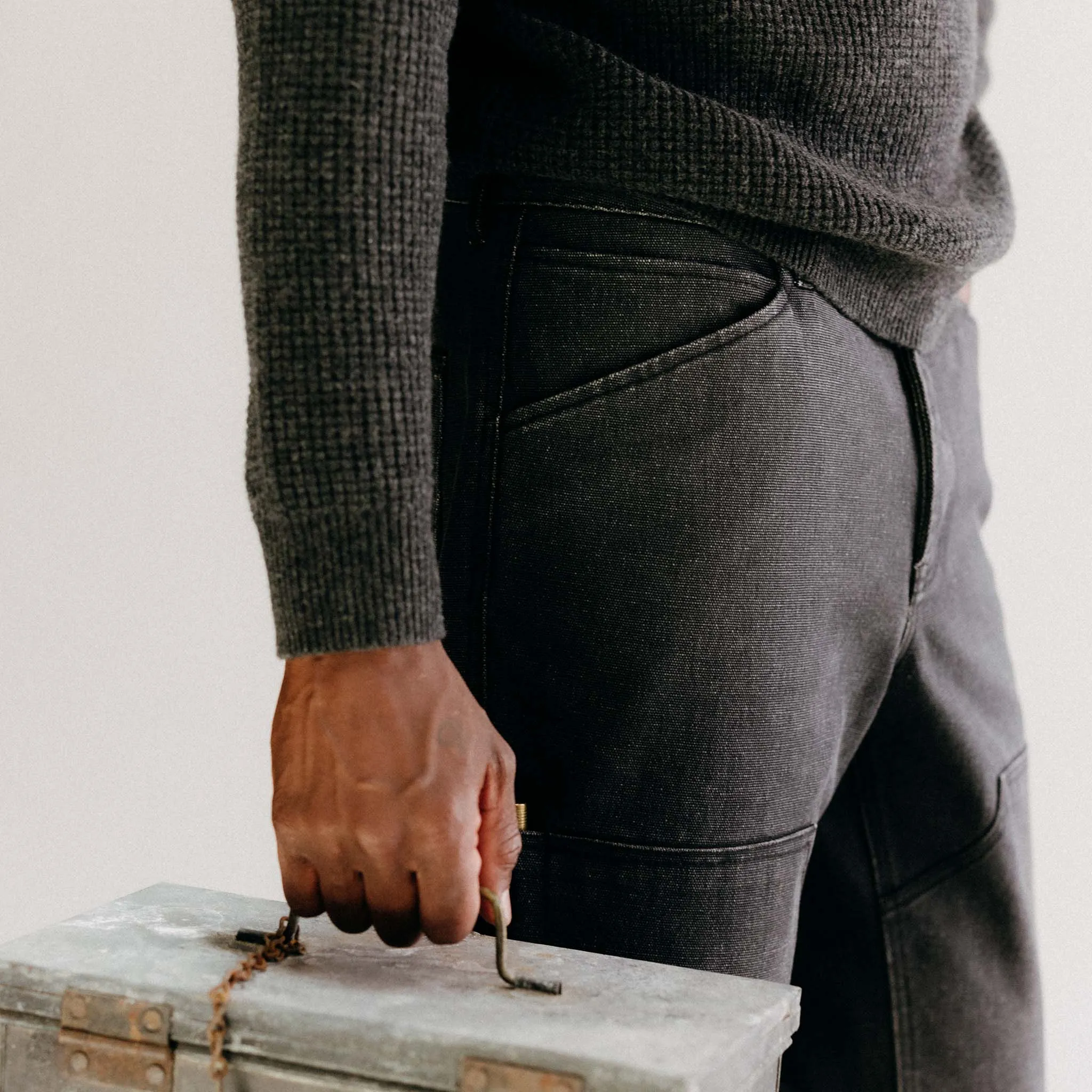 The Chore Pant in Coal Chipped Canvas