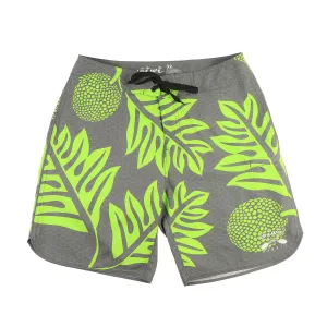 Ulu Kane Board Shorts in Grey with Green Print