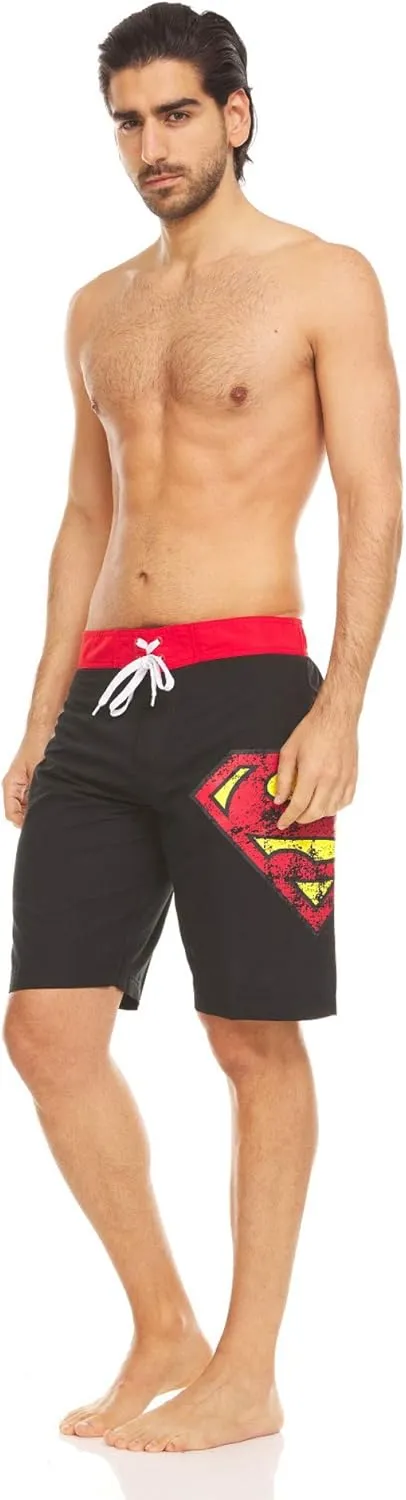 Underboss Superman Symbol Black Swim Board Shorts