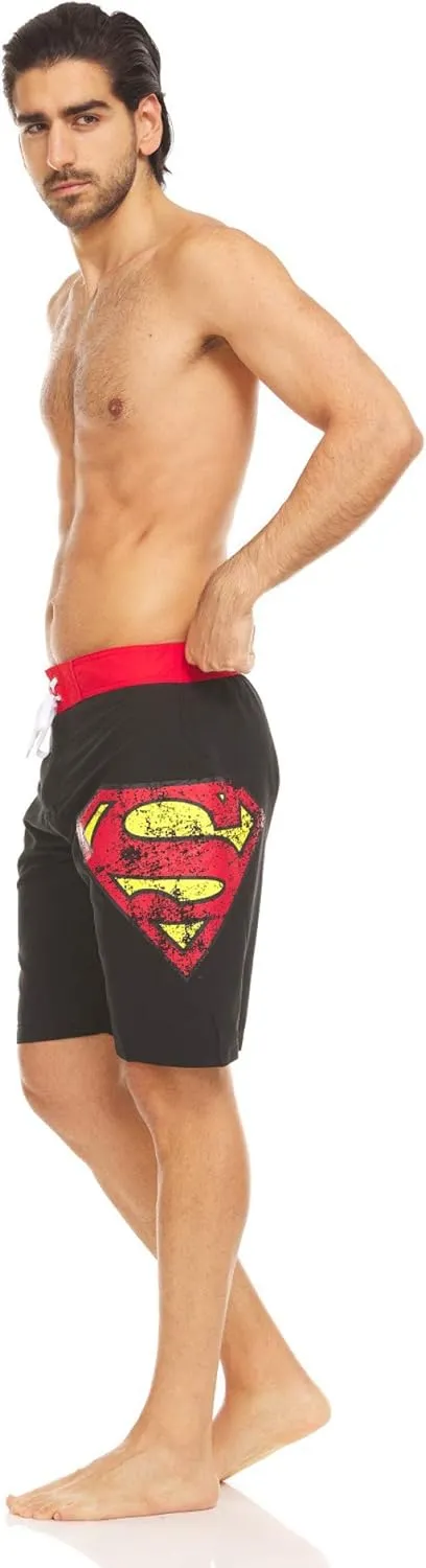 Underboss Superman Symbol Black Swim Board Shorts