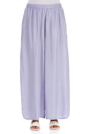 Wide Flowy Lavender Pure Silk Trousers