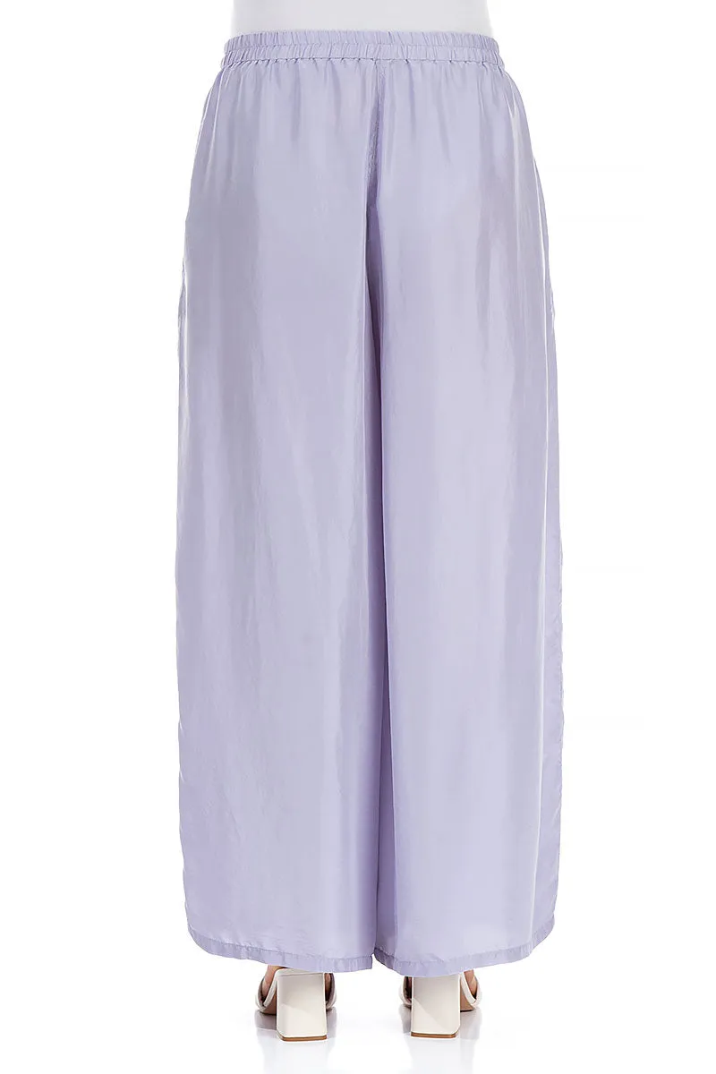 Wide Flowy Lavender Pure Silk Trousers