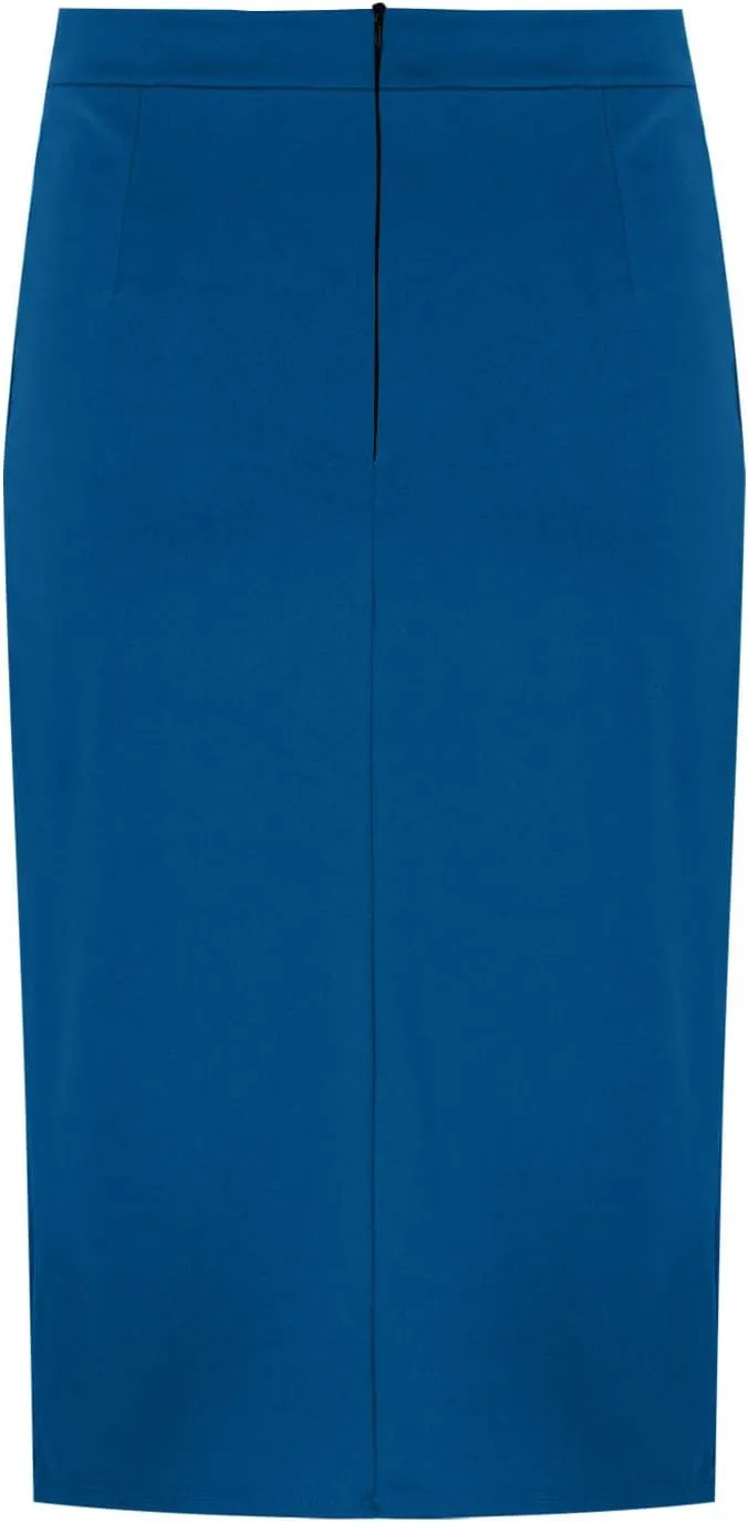 Women's Pencil Skirt Solid Color High Waist Office Bodycon Knee Length Midi Skirts Casual Trendy Business Work Skirt