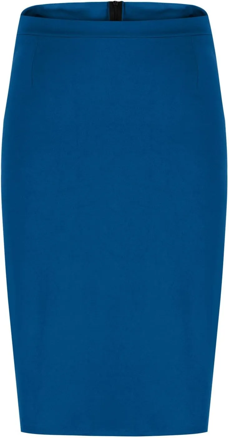 Women's Pencil Skirt Solid Color High Waist Office Bodycon Knee Length Midi Skirts Casual Trendy Business Work Skirt