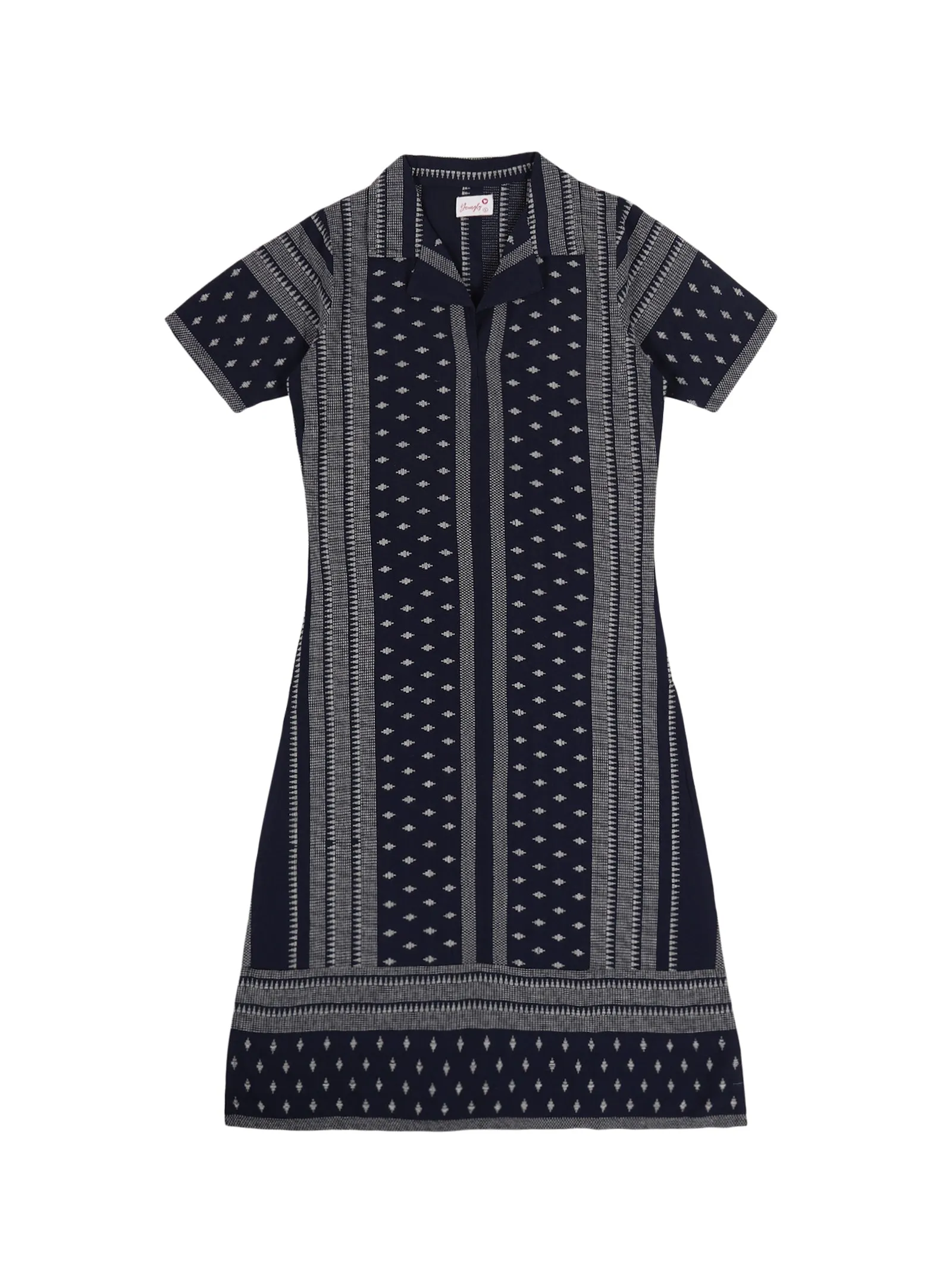 Youngly Notched Collar Kurti